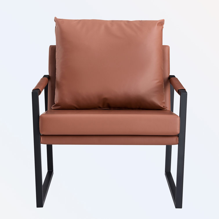 Leather best sale metal armchair